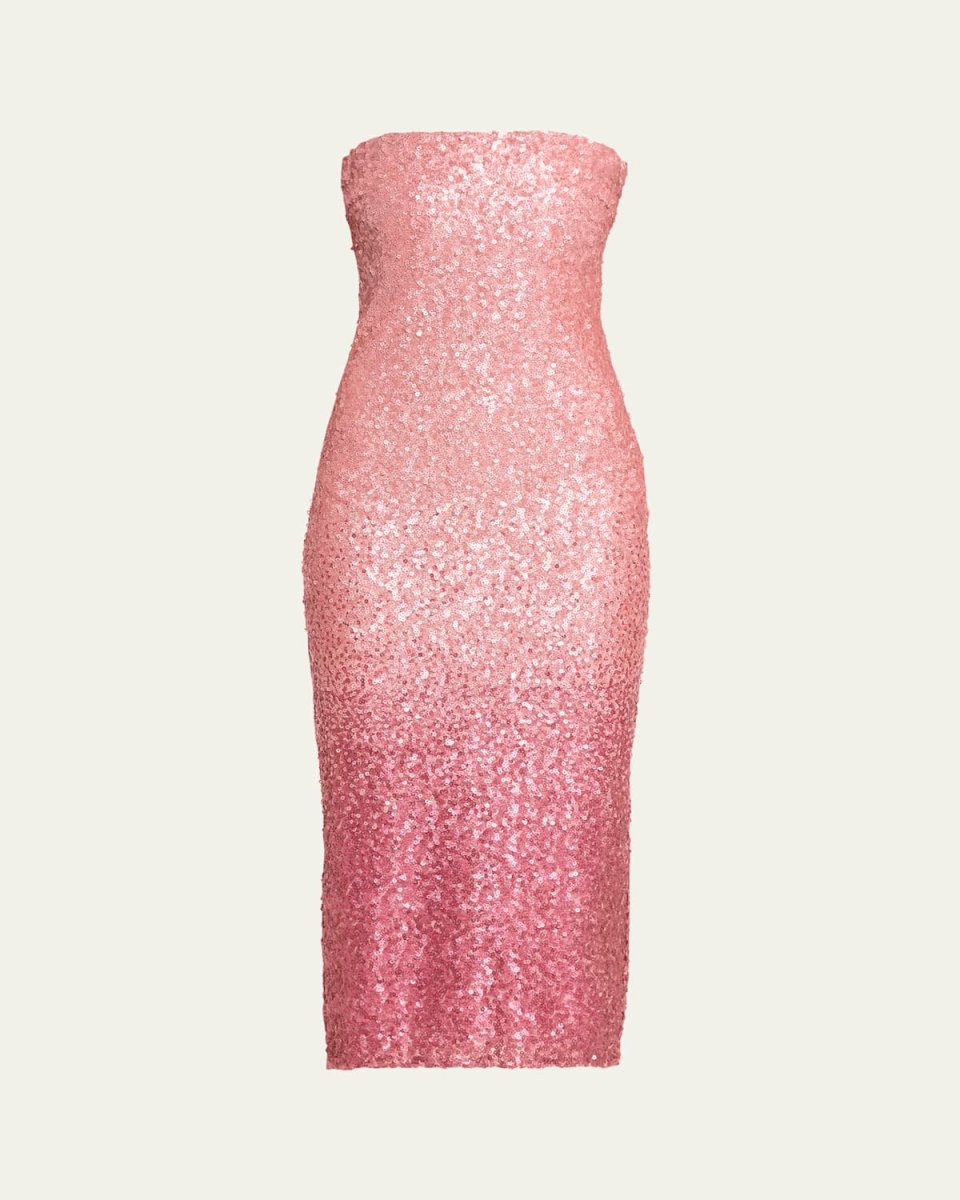 Stasia Sequined Strapless Midi Dress